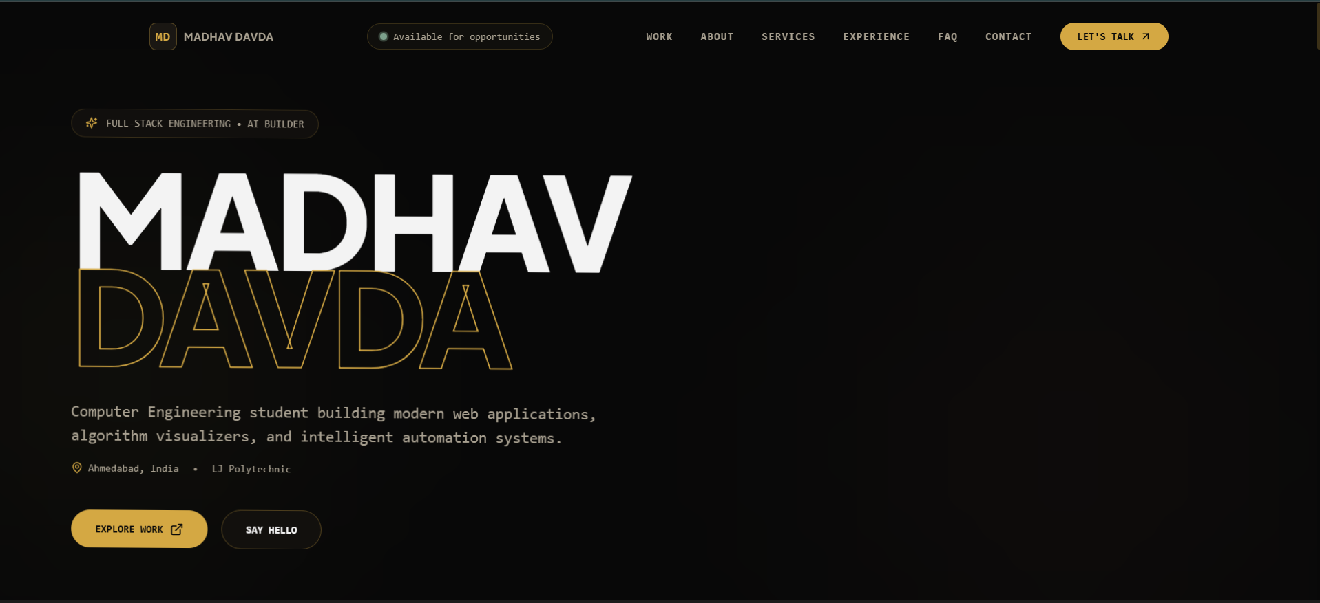 Interactive Developer Portfolio